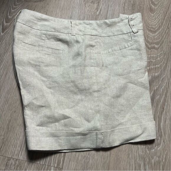 NWOT Apt 9 Linen metallic silver cream cuff mid rise 5” short 10 - Picture 11 of 16